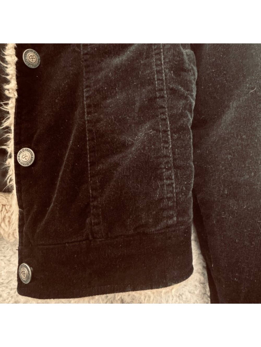 Black Label C'est Toi Cropped Jacket Corduroy and Faux Fur Size S Trucker Boho - Picture 7 of 10